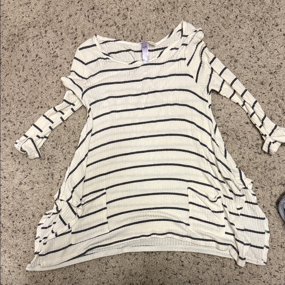 Alba Cream and Black Striped Top